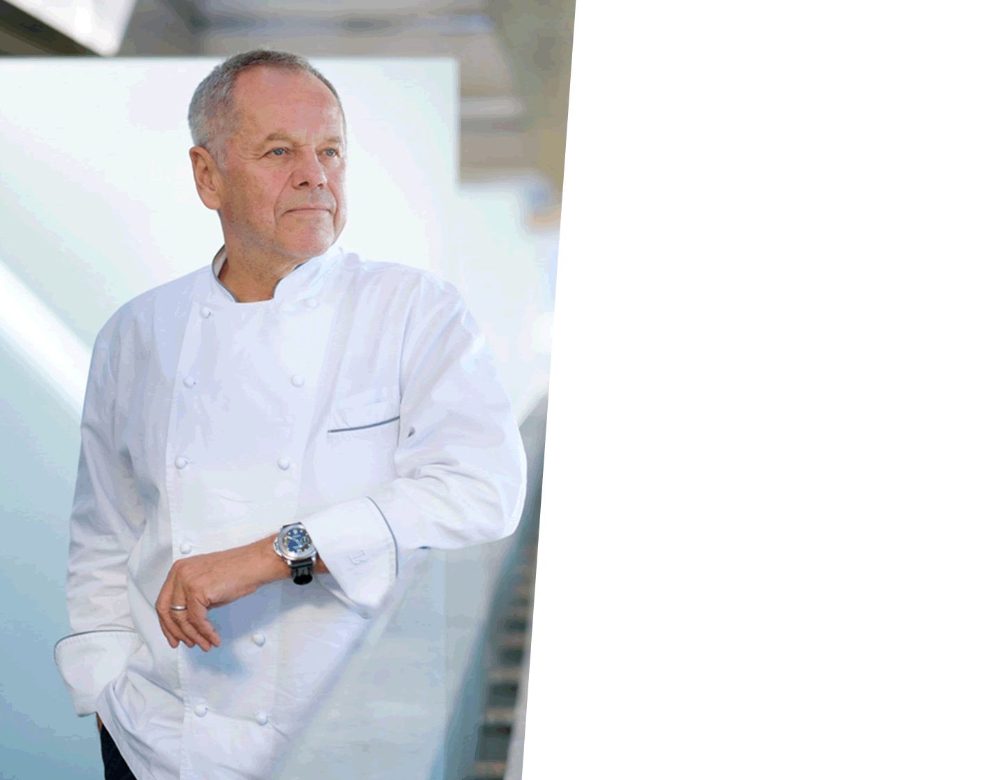 Chef Wolfgang Puck in his chef's whites